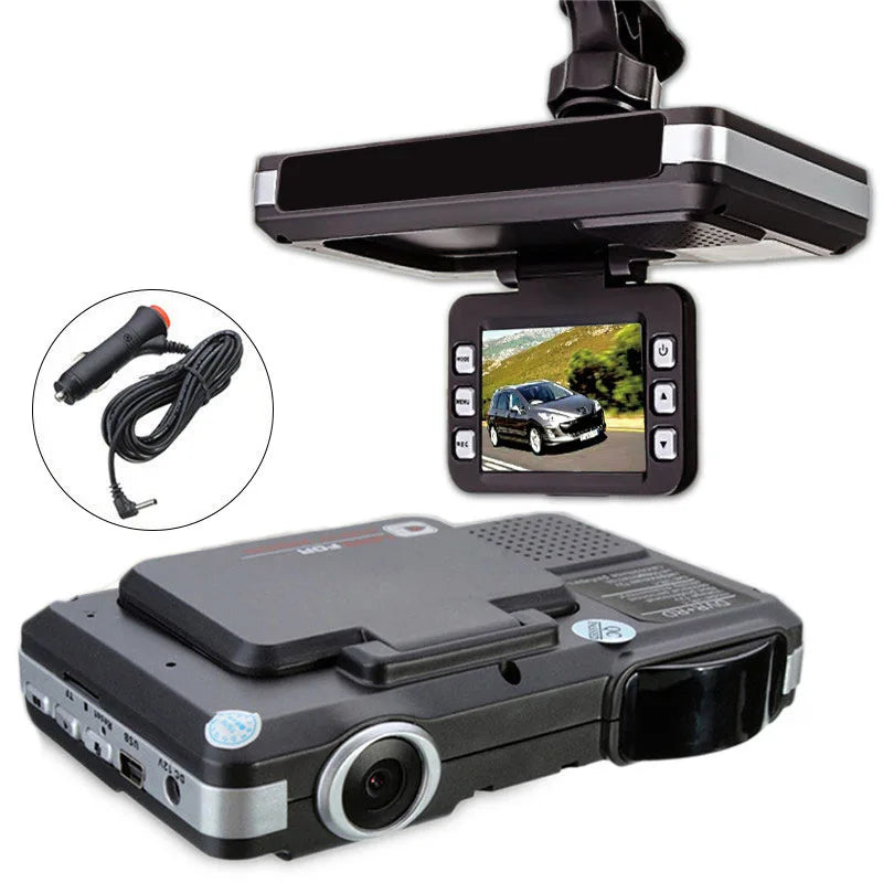 2-in-1 1080P Touch Screen Radar Detector G-Sensor Car DVR with 170 Degree Over-Speed Alarm Multi-Languages Flow Radar Dash Cam